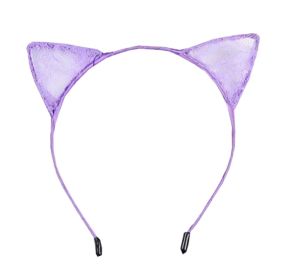 Lace Cat Headbands Hair Hoop Cat Ears Headband Girls Kids Party Decoration - A