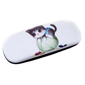 Glasses Case Hard Protective Clam Shell Glasses Box Lovely Cat Pattern #1