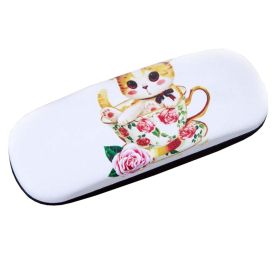 Glasses Case Hard Protective Clam Shell Glasses Box Lovely Cat Pattern #3