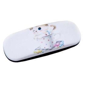 Glasses Case Hard Protective Clam Shell Glasses Box Lovely Cat Pattern #4