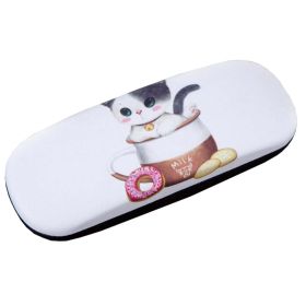 Glasses Case Hard Protective Clam Shell Glasses Box Lovely Cat Pattern #5