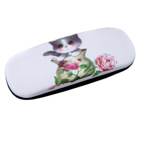 Glasses Case Hard Protective Clam Shell Glasses Box Lovely Cat Pattern #6