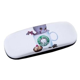 Glasses Case Hard Protective Clam Shell Glasses Box Lovely Cat Pattern #7
