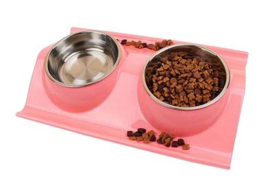 Stainless Steel Pet Bowls Water and Food Feeder Non Spill Skid Resistant [C]