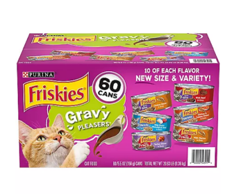 Purina Friskies Gravy Wet Cat Food, Variety Pack (5.5 oz., 60 ct.) - 5.5